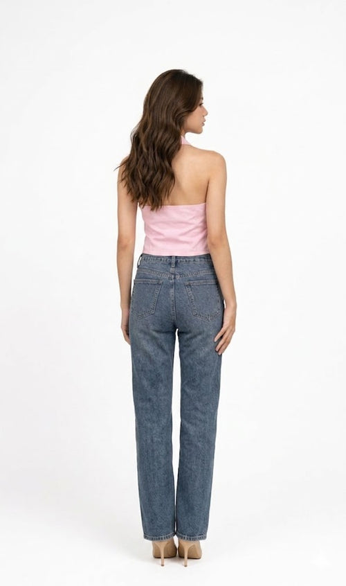 Halter Elegant Pink Shirt