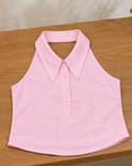 Halter Elegant Pink Shirt
