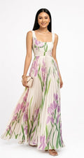 Floral Print Pleated Dress Summer A-Line Sleeveless Midi Dresses Women's Clothing